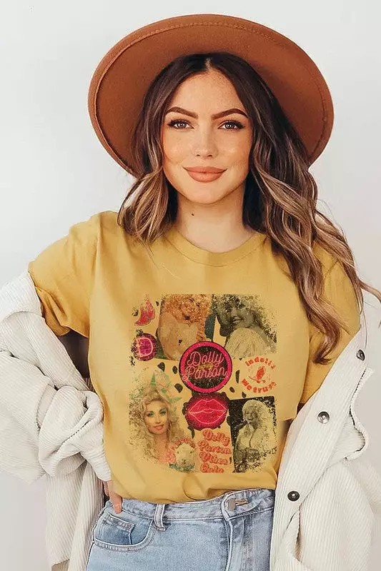 DOLLY PARTON COLLAGE GRAPHIC TEE PLUS SIZE