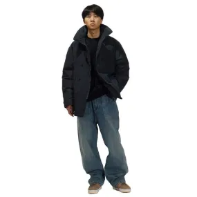 DOWN RIPSTOP PEA COAT - NAVY