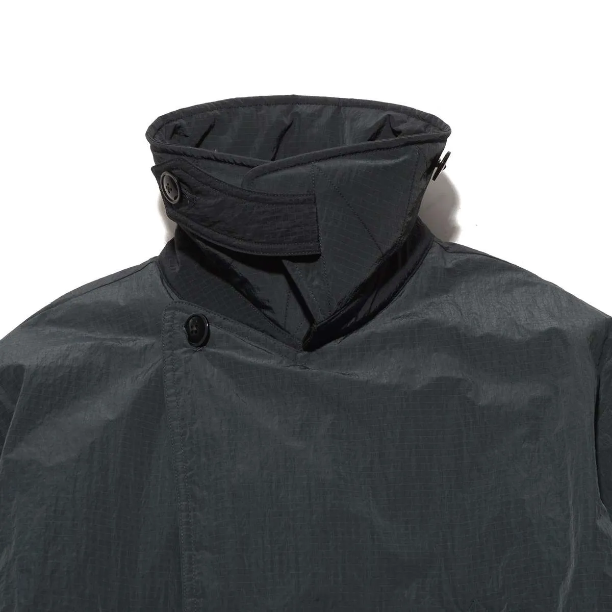 DOWN RIPSTOP PEA COAT - NAVY