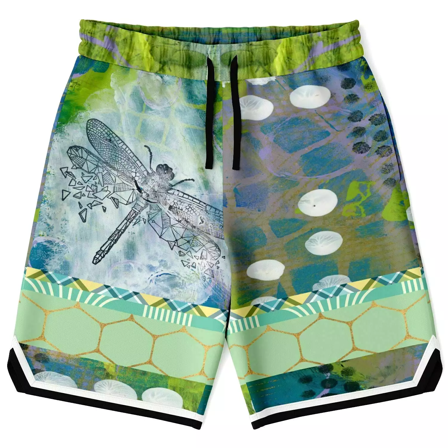 Dragonfly Abstract Print Basketball Shorts