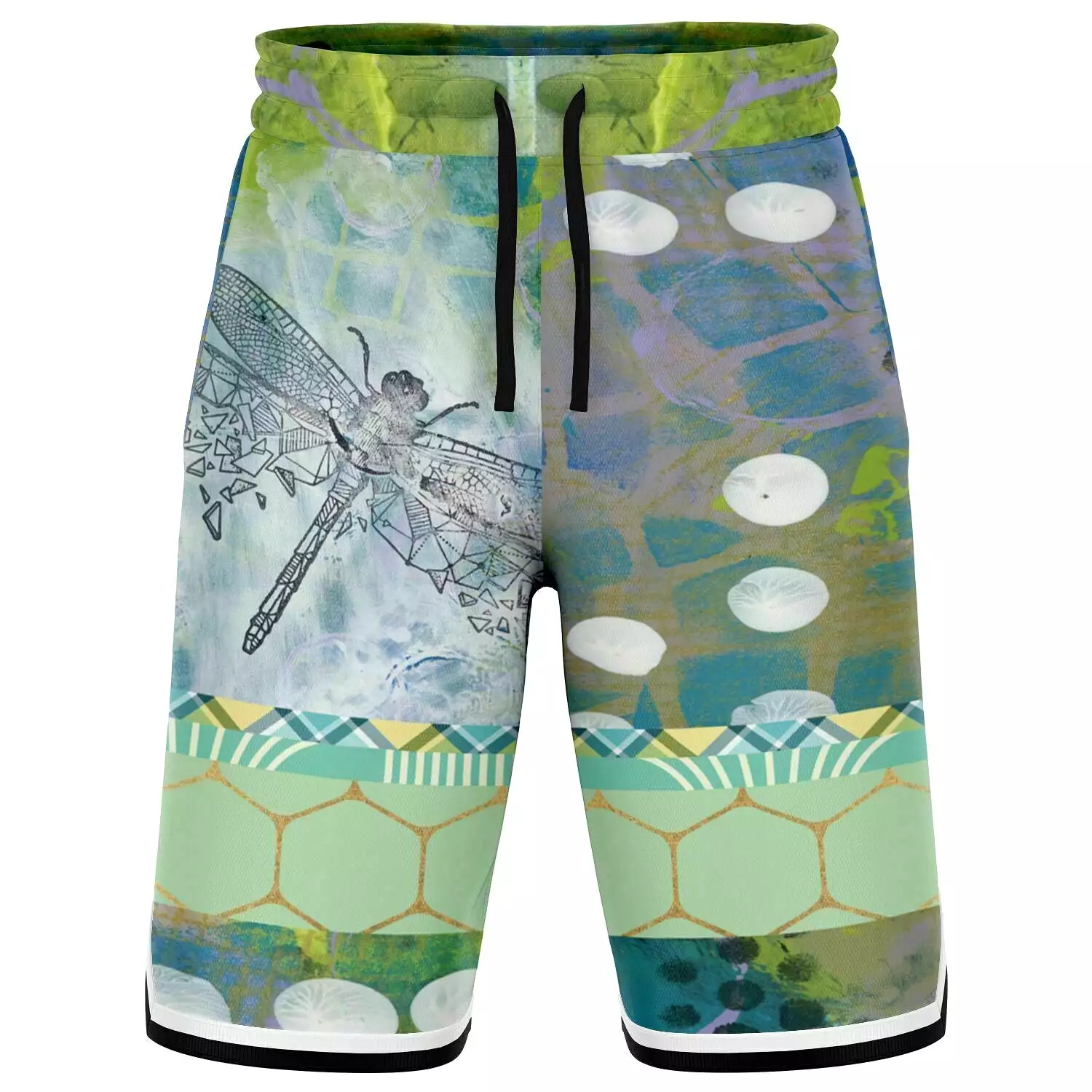 Dragonfly Abstract Print Basketball Shorts