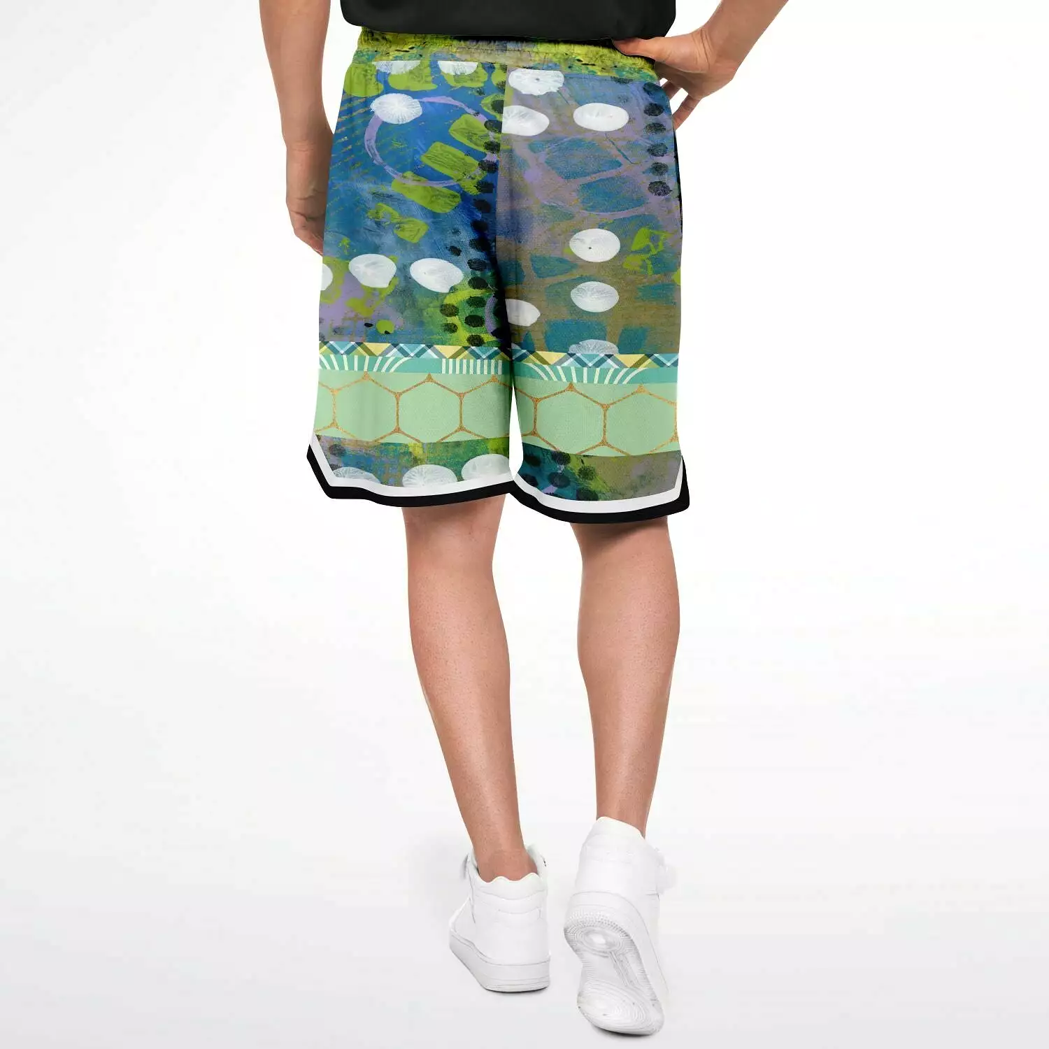 Dragonfly Abstract Print Basketball Shorts