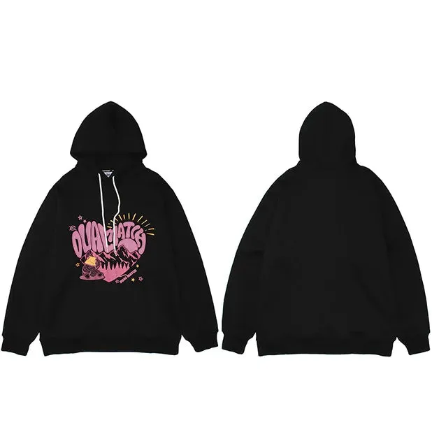 Dual Match Heart Shape Pullover Hoodie