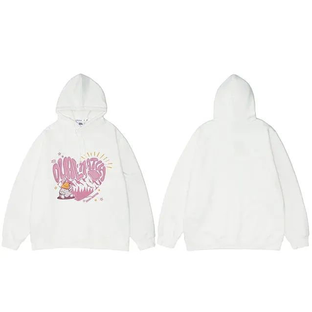 Dual Match Heart Shape Pullover Hoodie