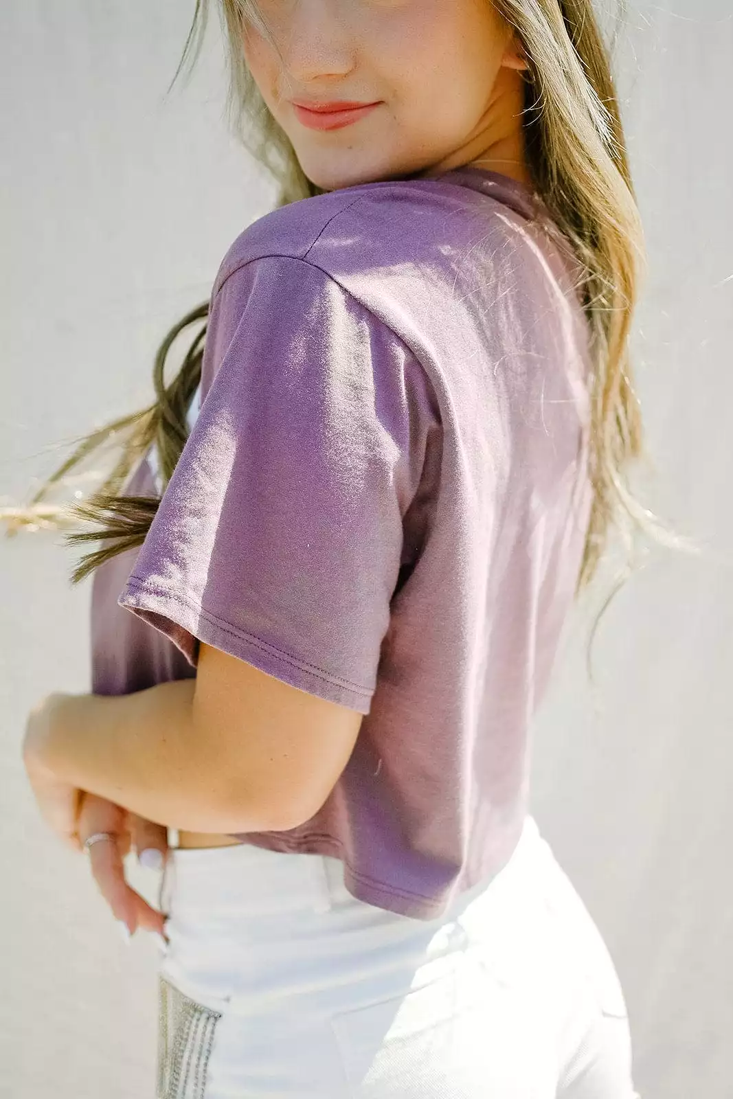 Dusty Purple Game Day Cropped Tee