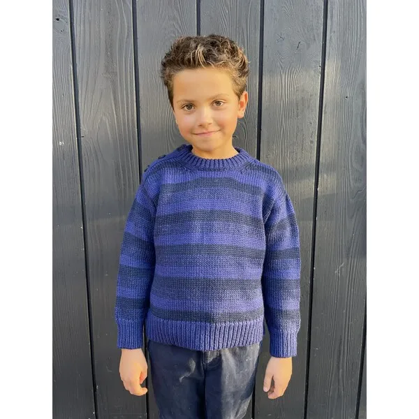 Eleven Six Oliver Striped Fisherman Sweater, Blue Combo