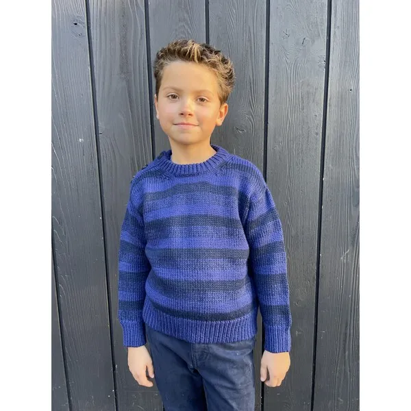 Eleven Six Oliver Striped Fisherman Sweater, Blue Combo