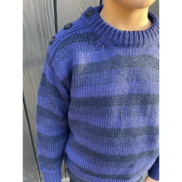 Eleven Six Oliver Striped Fisherman Sweater, Blue Combo