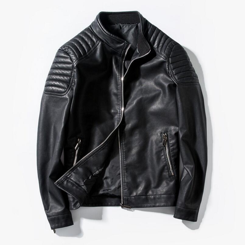 Fall 2023 new mens faux leather motorcycle jacket