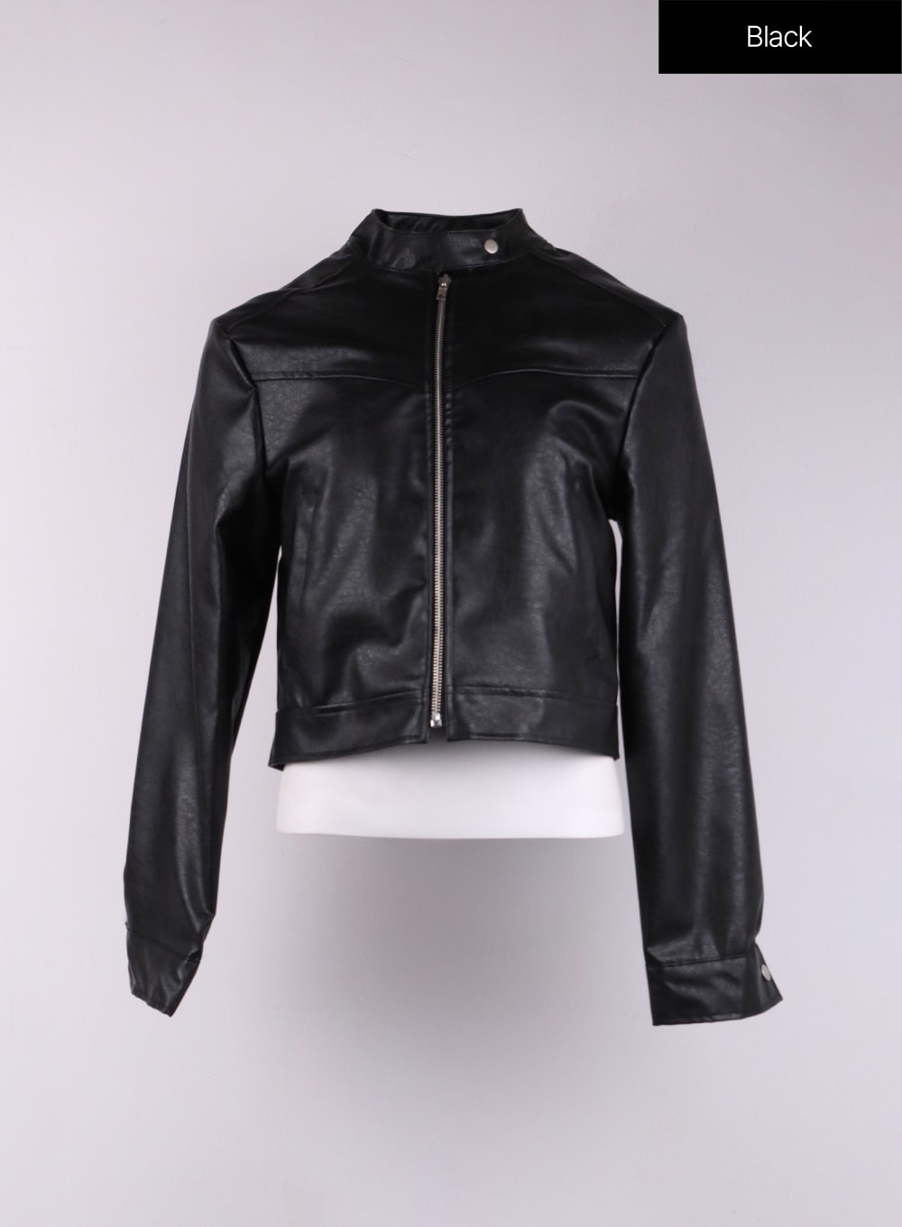 Faux Leather Zip-Up Jacket CJ431