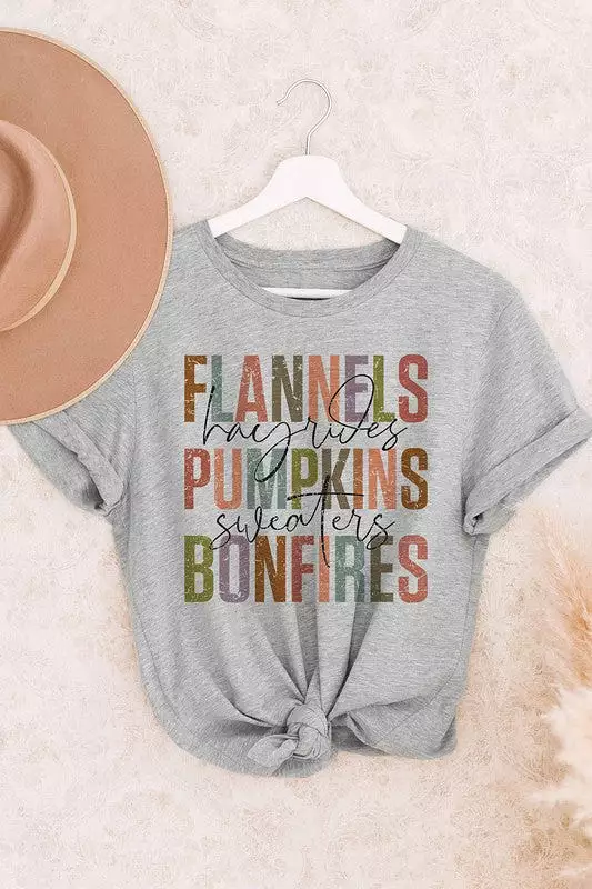 FLANNELS PUMPKINS BONFIRES GRAPHIC TEE PLUS SIZE