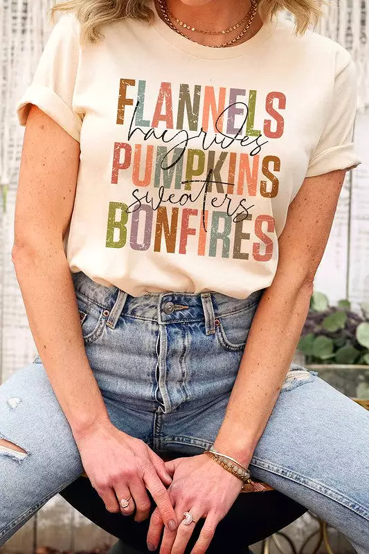 FLANNELS PUMPKINS BONFIRES GRAPHIC TEE