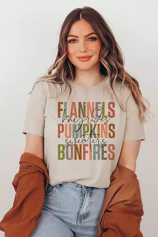 FLANNELS PUMPKINS BONFIRES GRAPHIC TEE