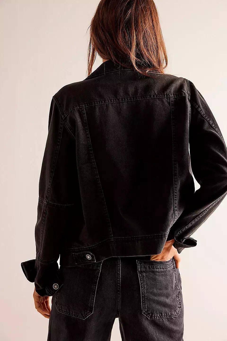 FREE PEOPLE DENIM JACKET BLACK