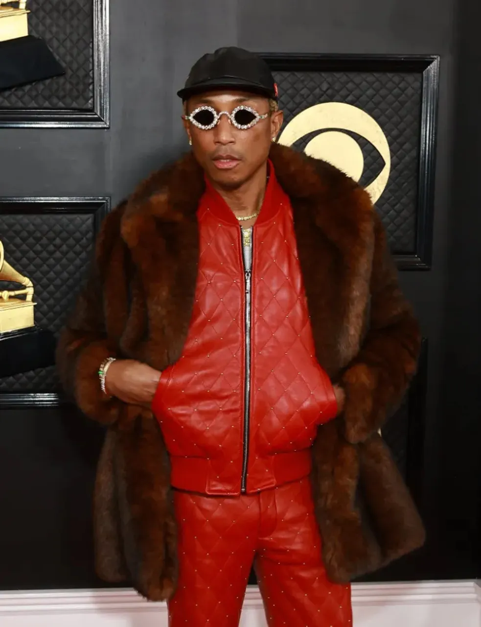 Grammy 2023 Pharrell Williams Fur Coat