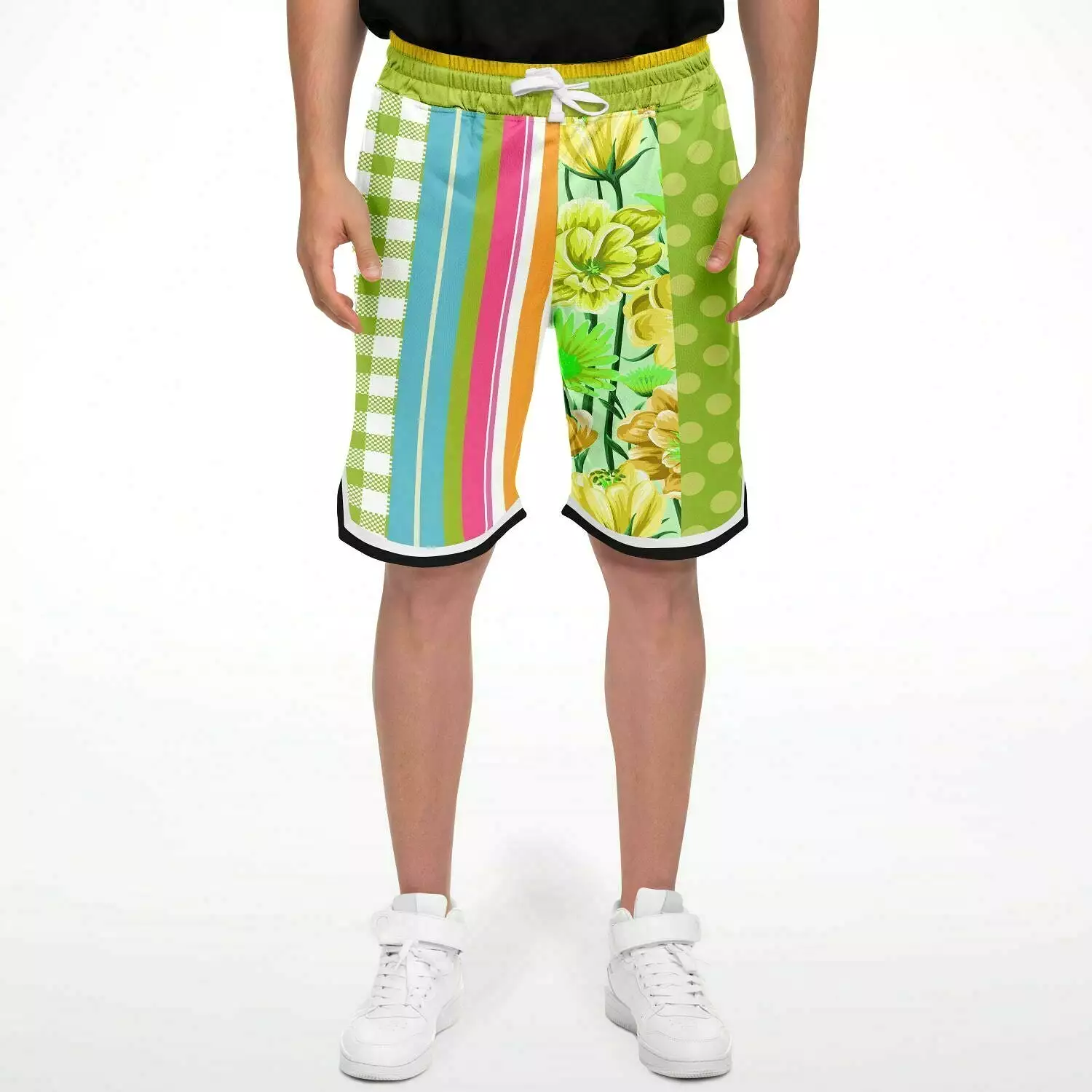 Green Anjou Pear Striped Basketball Shorts