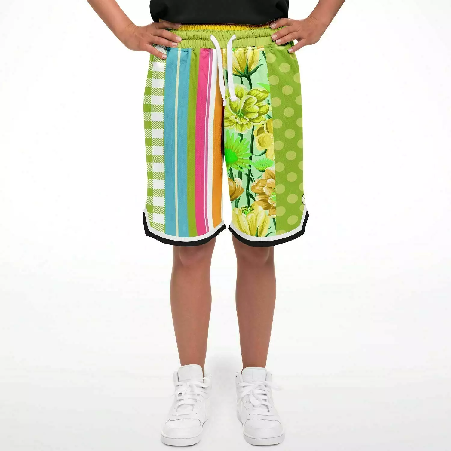 Green Anjou Pear Striped Basketball Shorts