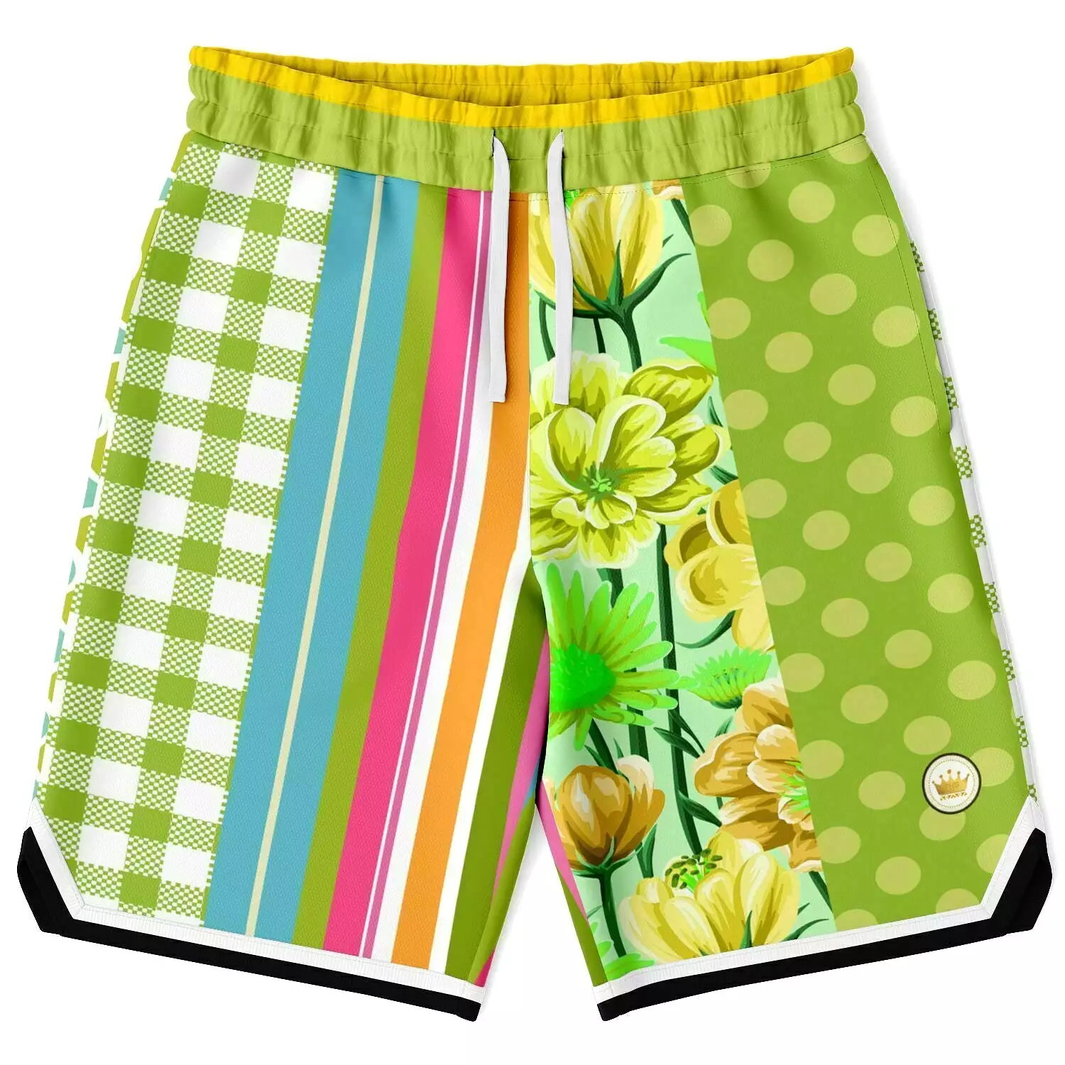 Green Anjou Pear Striped Basketball Shorts