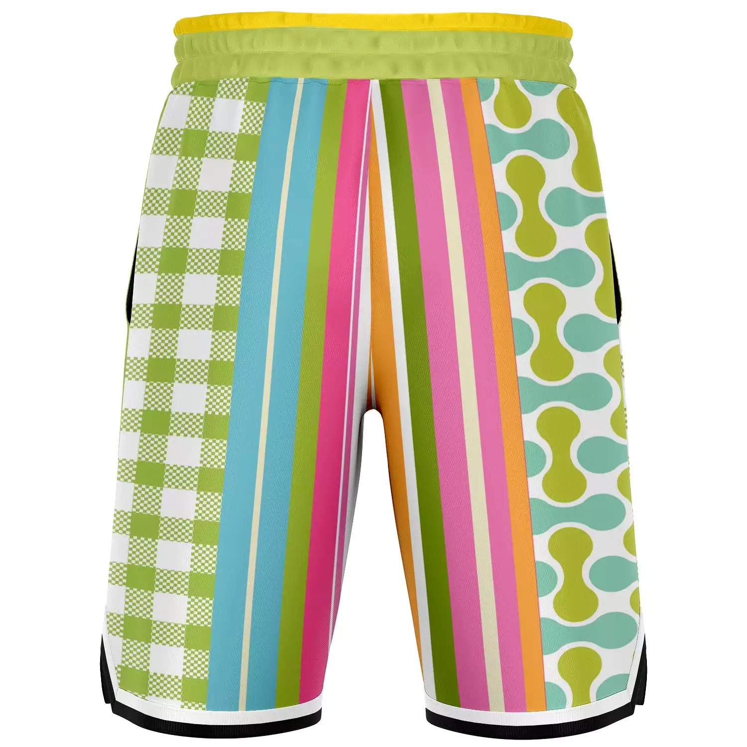 Green Anjou Pear Striped Basketball Shorts