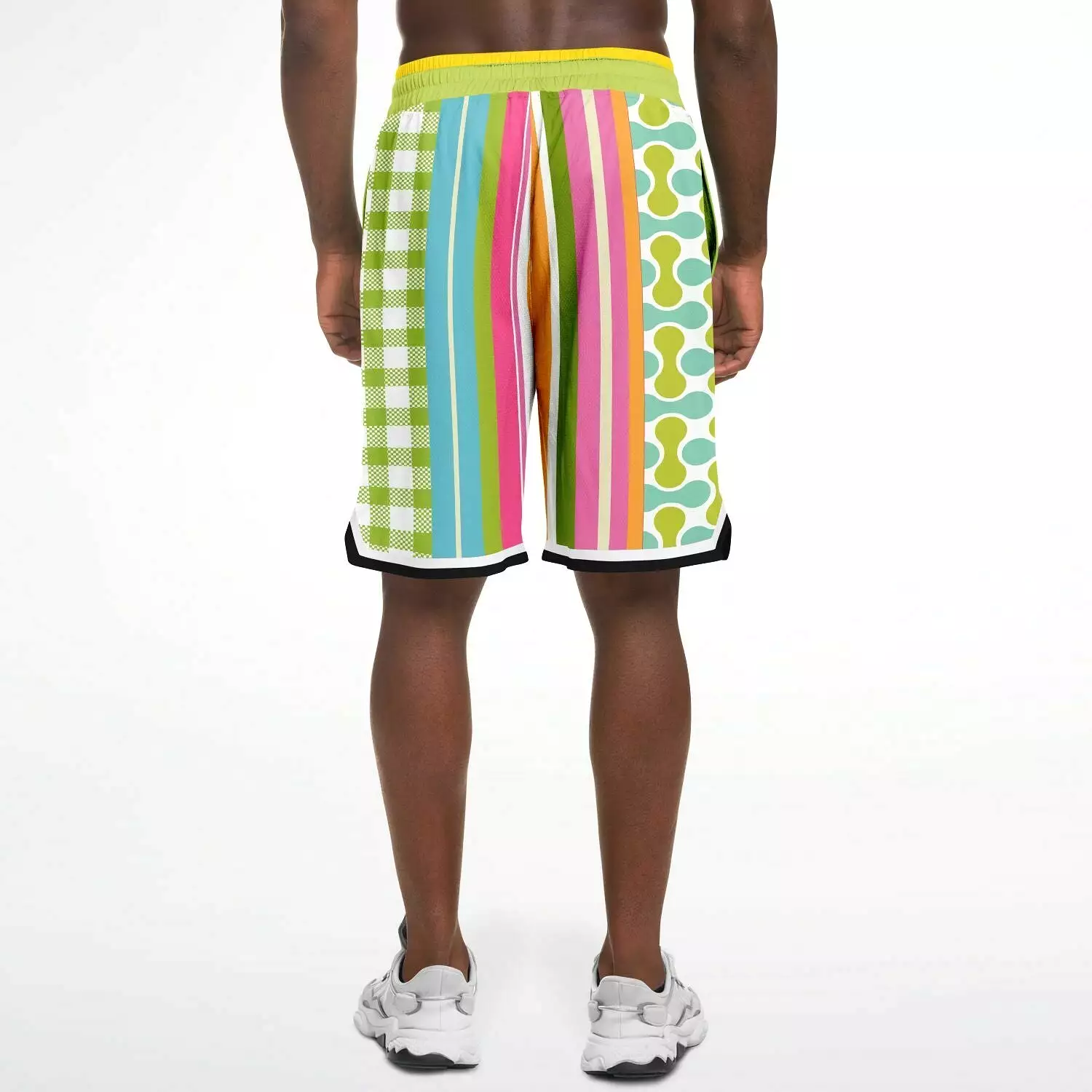 Green Anjou Pear Striped Basketball Shorts