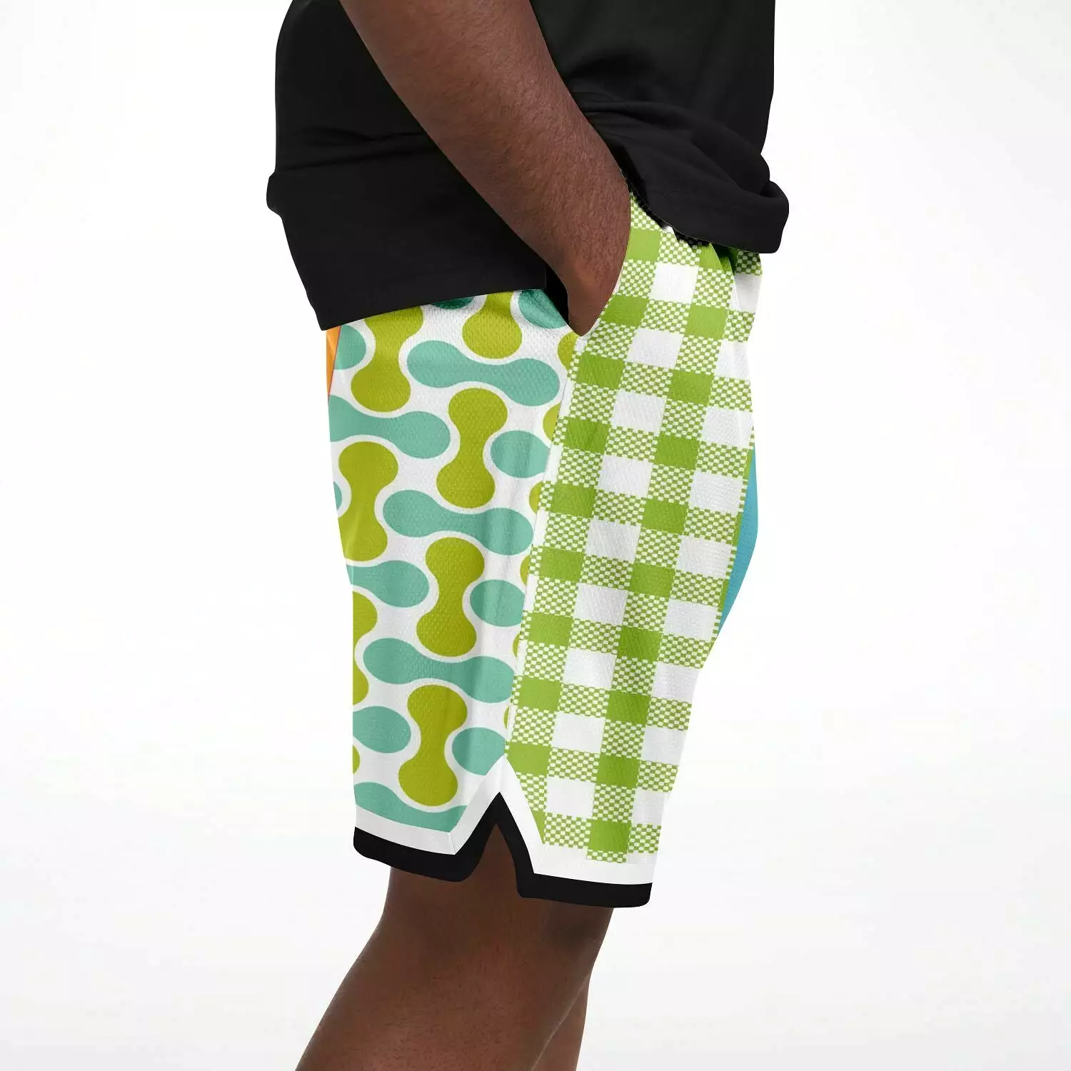 Green Anjou Pear Striped Basketball Shorts