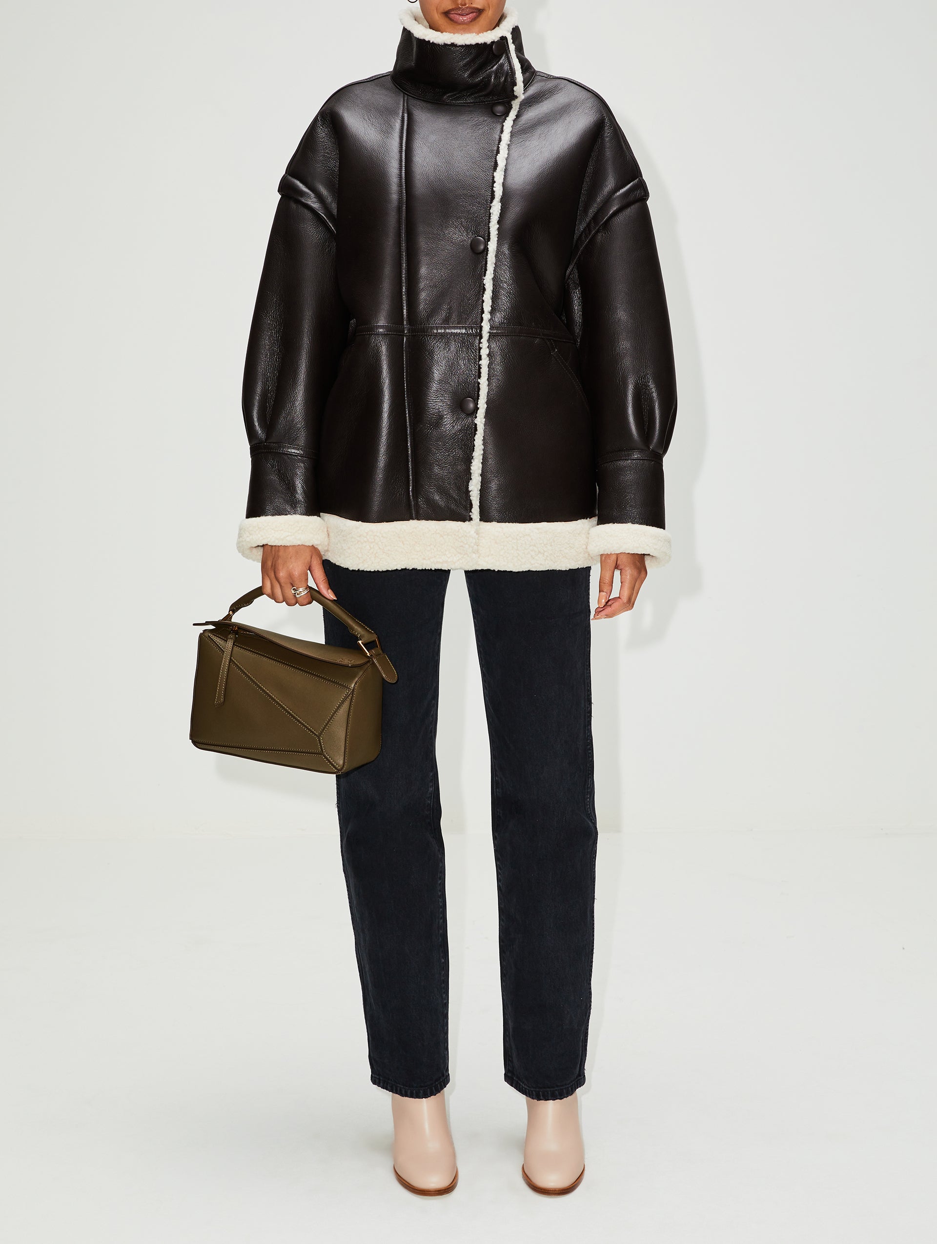 Halterneck Shearling Jacket