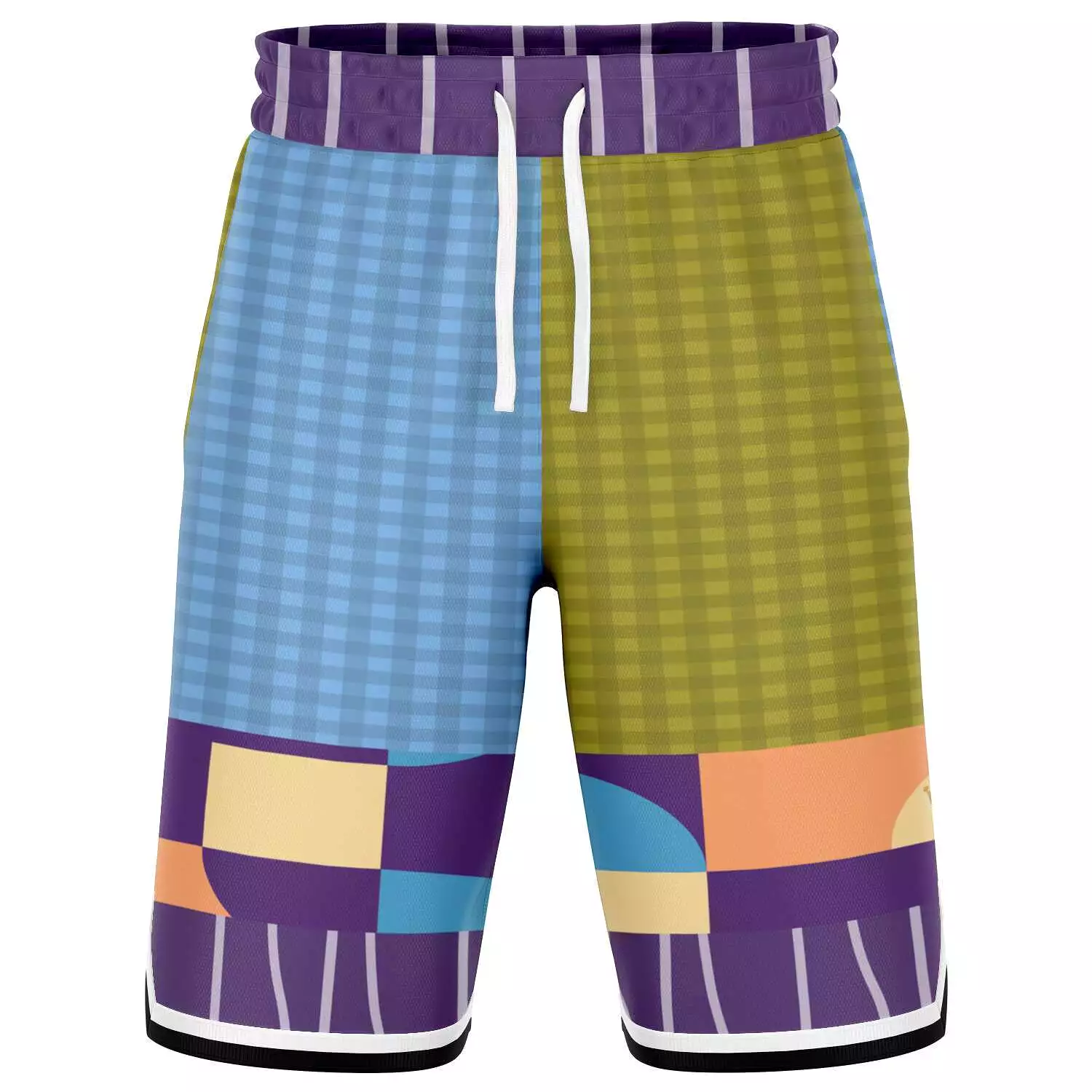 Hampton Plaid Unisex Basketball Shorts