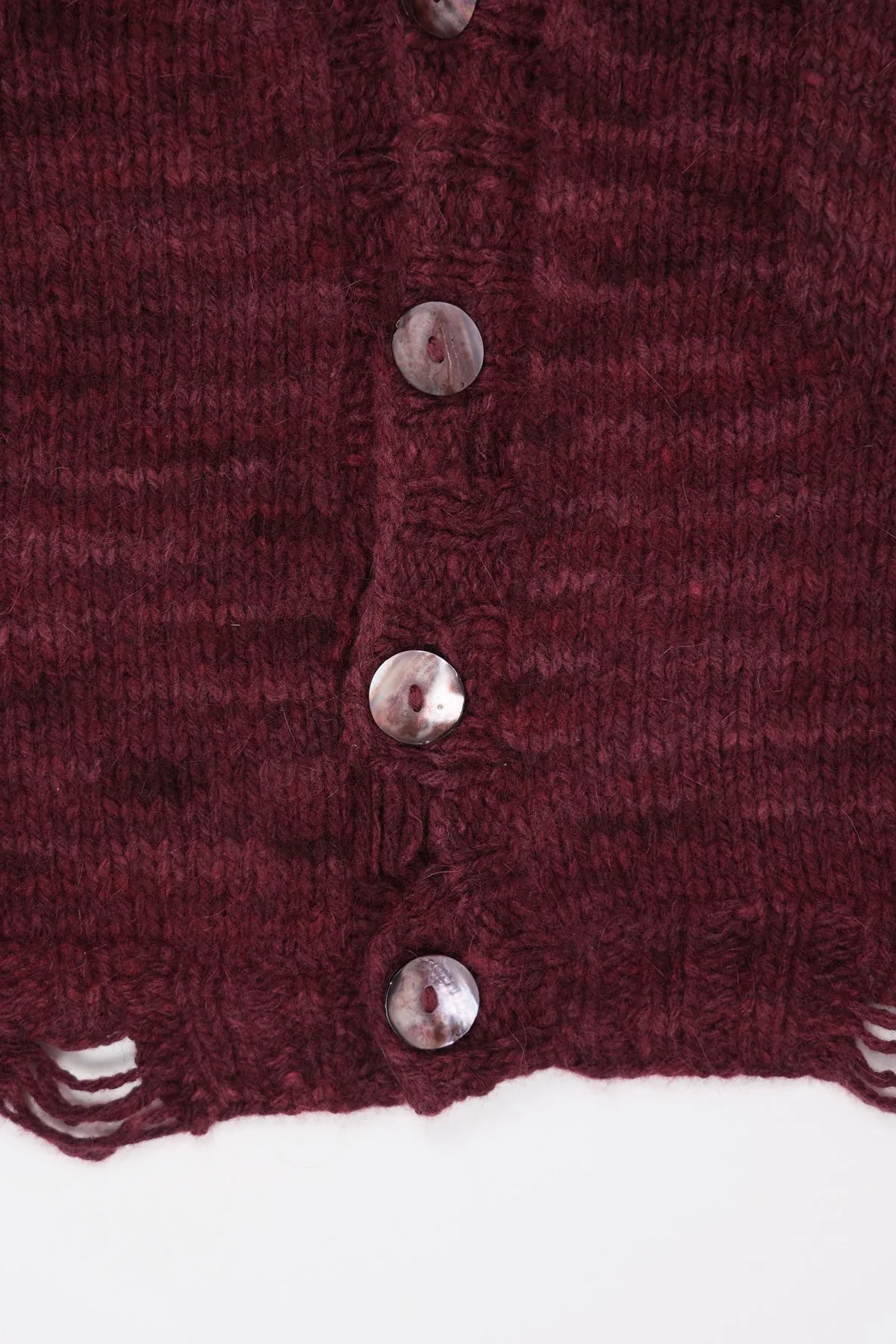 Hand Brushed Cardigan - Burgundy