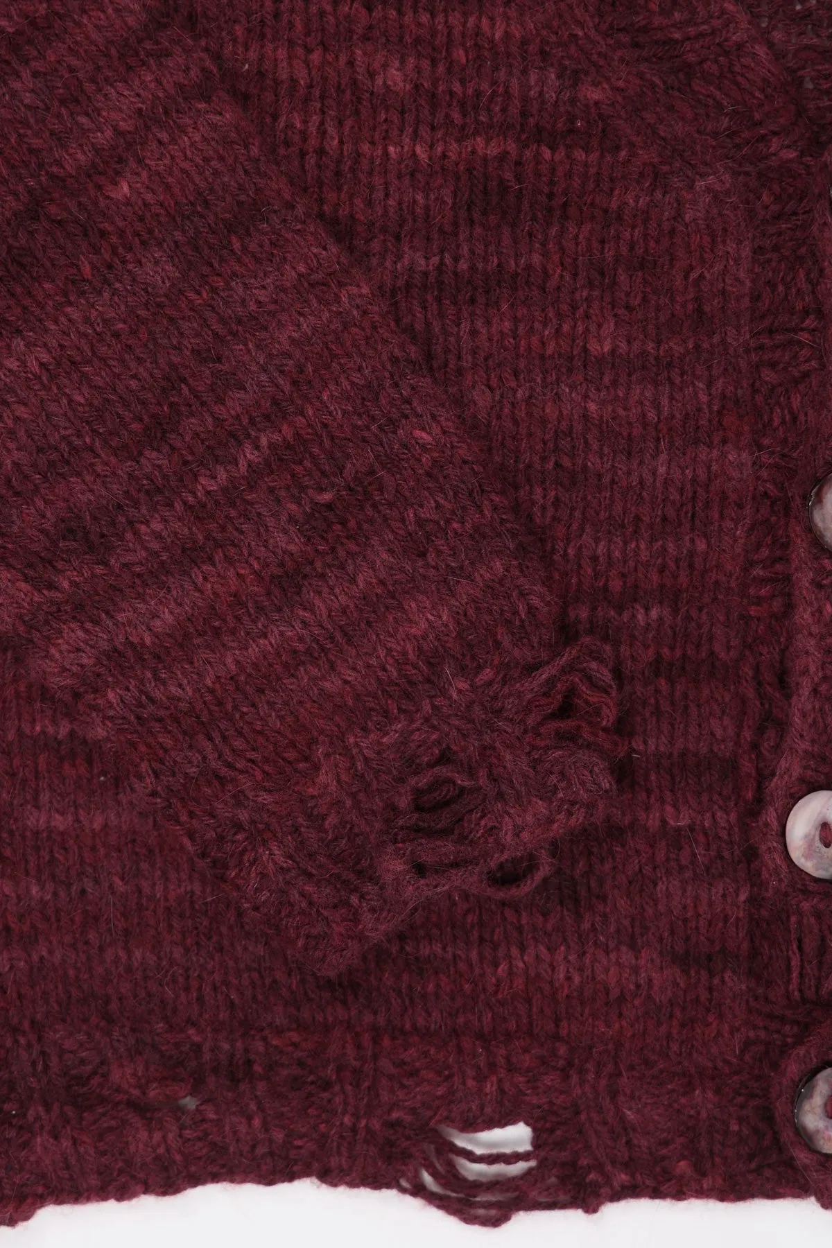 Hand Brushed Cardigan - Burgundy