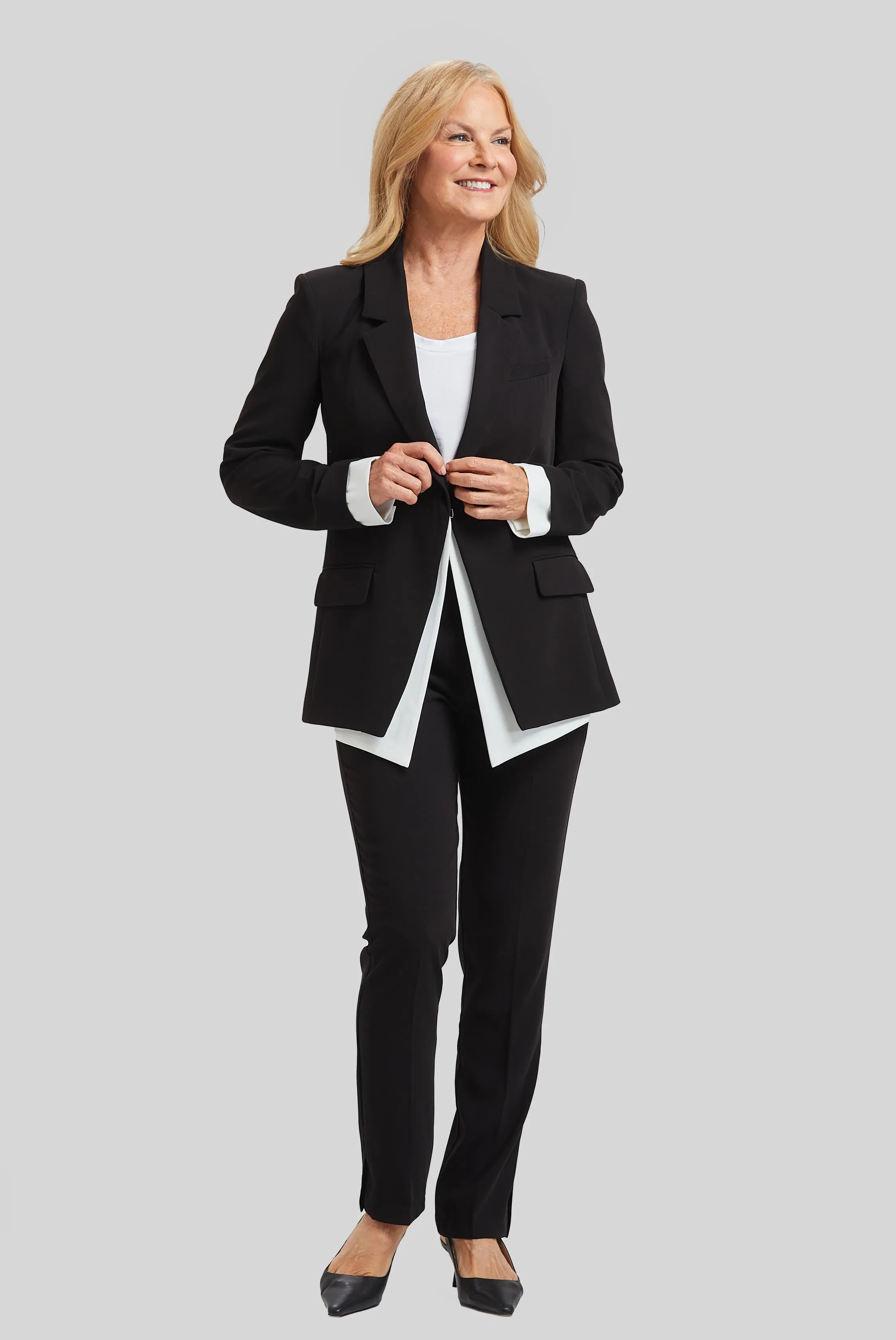 Hannah Shirt Tail Cuff Jacket- Journey Stretch- FINAL SALE