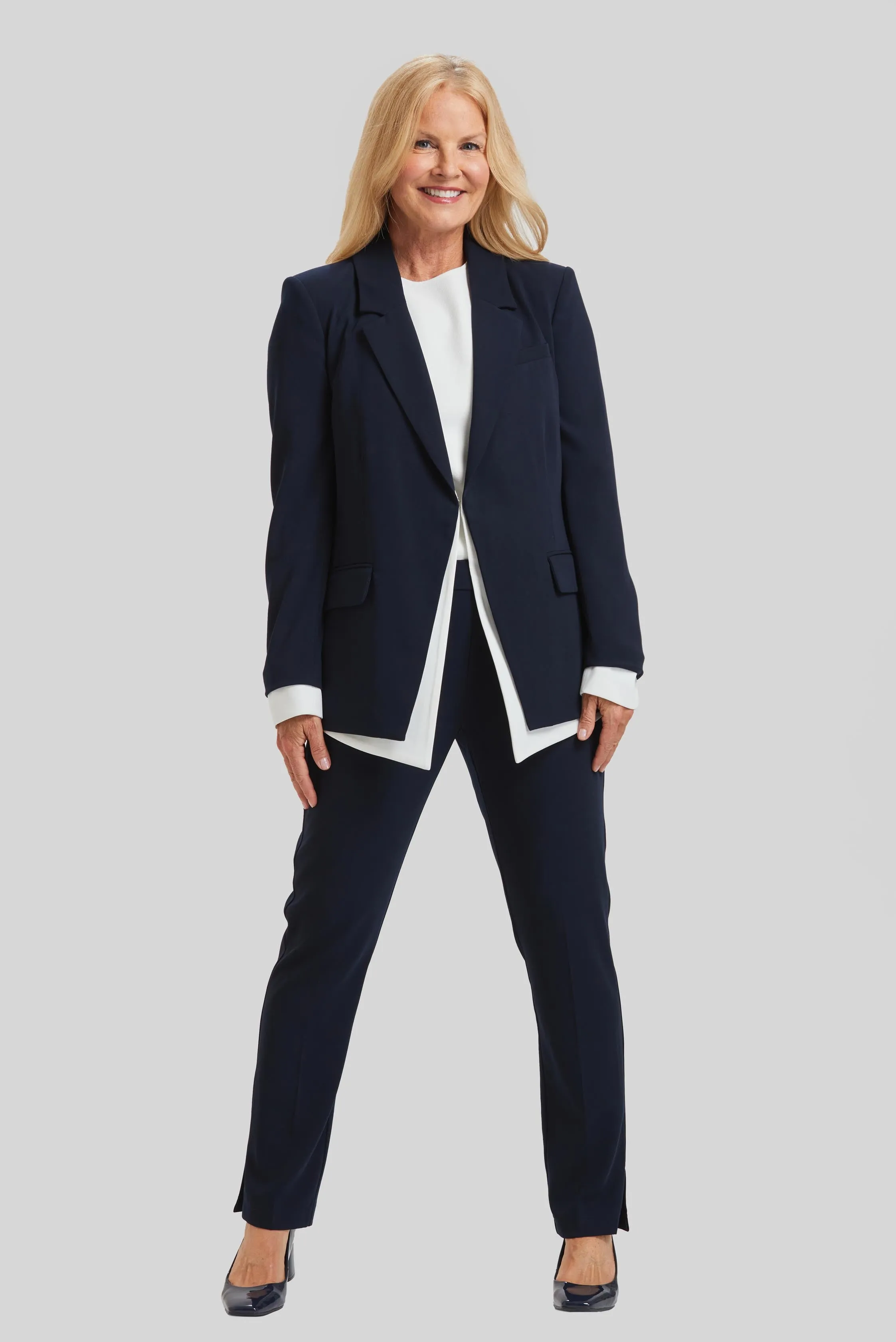 Hannah Shirt Tail Cuff Jacket- Journey Stretch- FINAL SALE