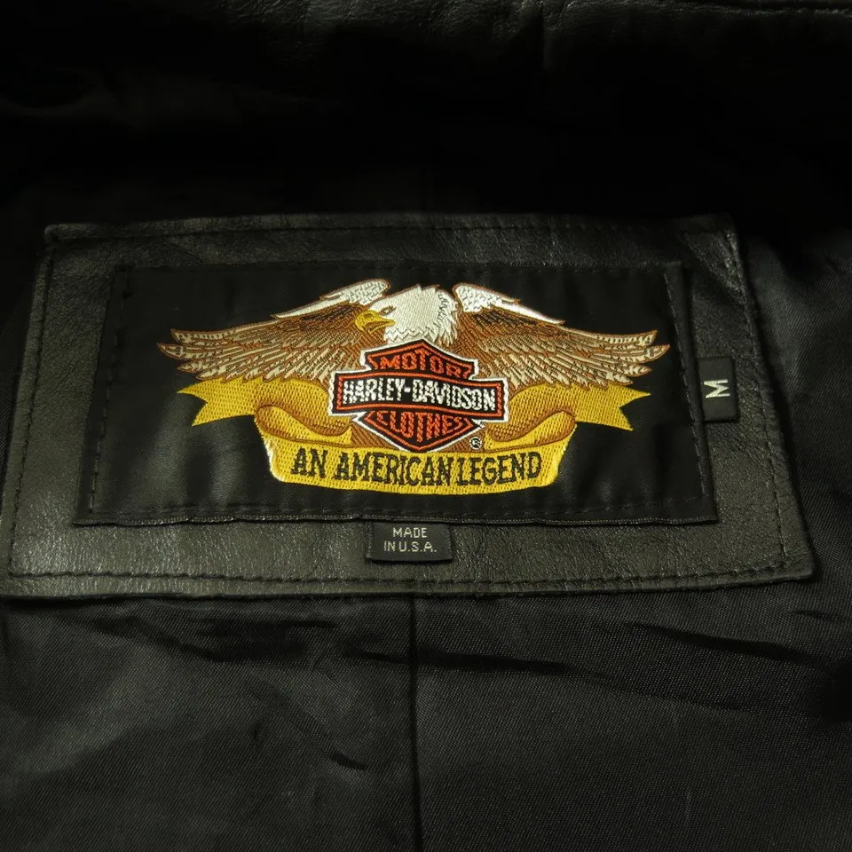 Harley Davidson American Made Leather Jacket M Biker Black USA Made