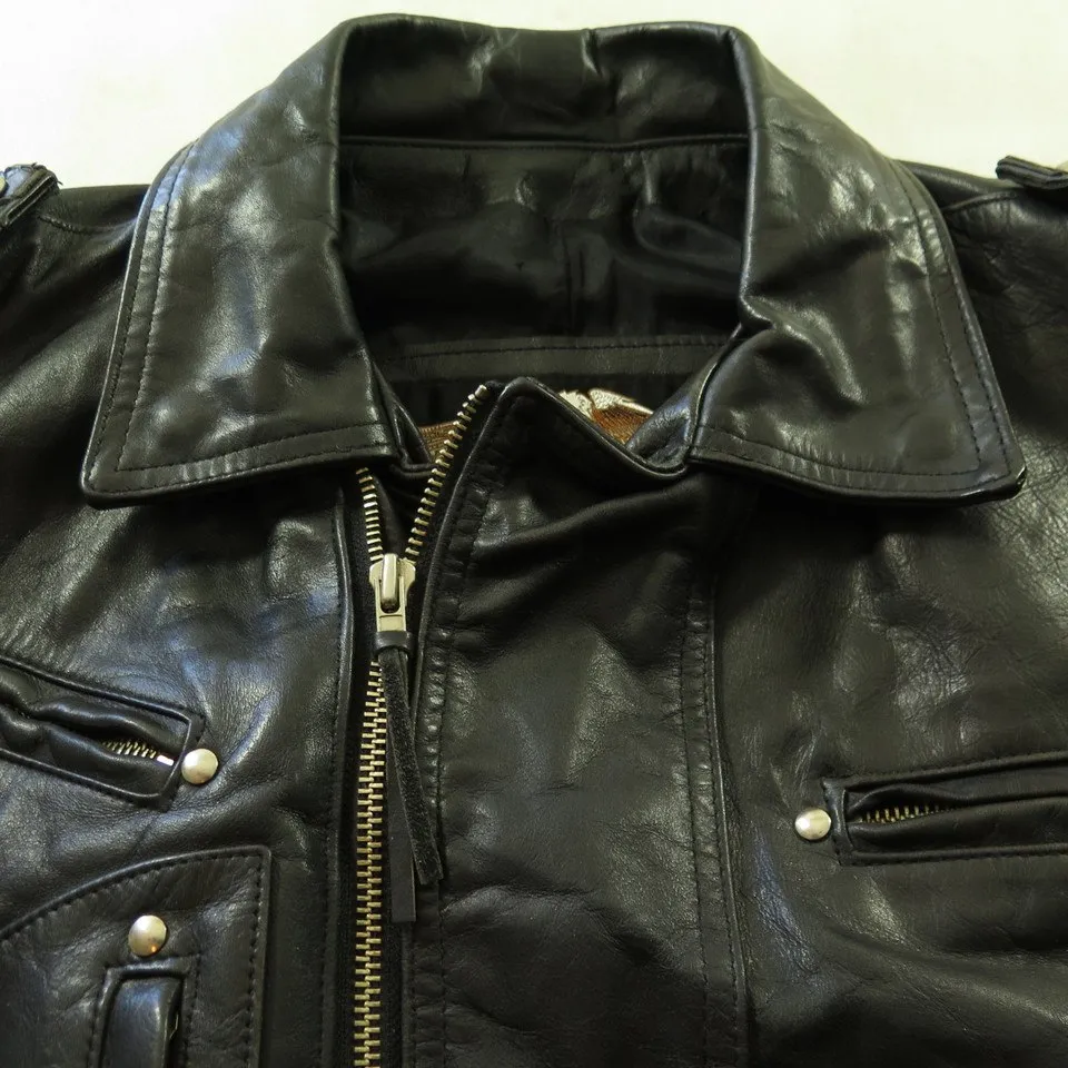 Harley Davidson American Made Leather Jacket M Biker Black USA Made