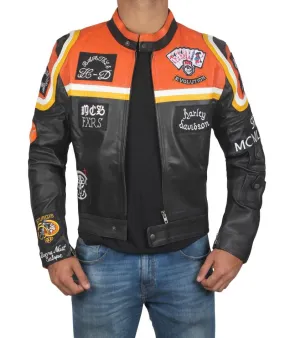 HARLEY DAVIDSON VINTAGE BIKER MOTORCYCLE LEATHER JACKET - TG-001