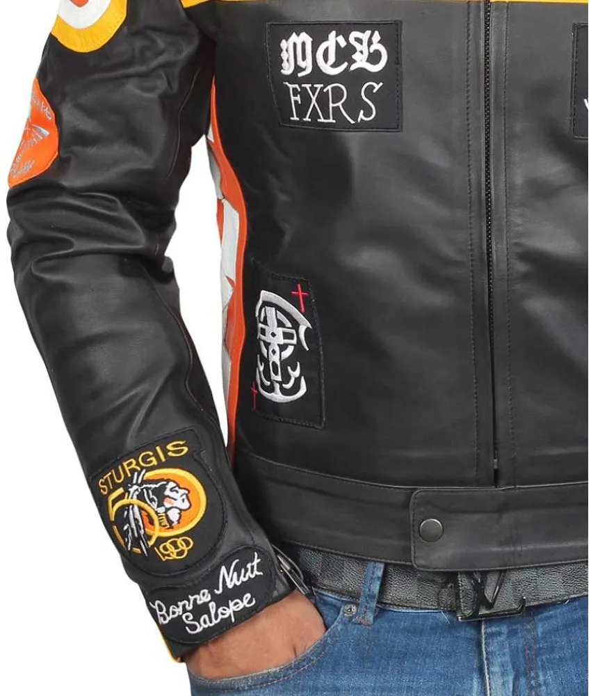 HARLEY DAVIDSON VINTAGE BIKER MOTORCYCLE LEATHER JACKET - TG-001