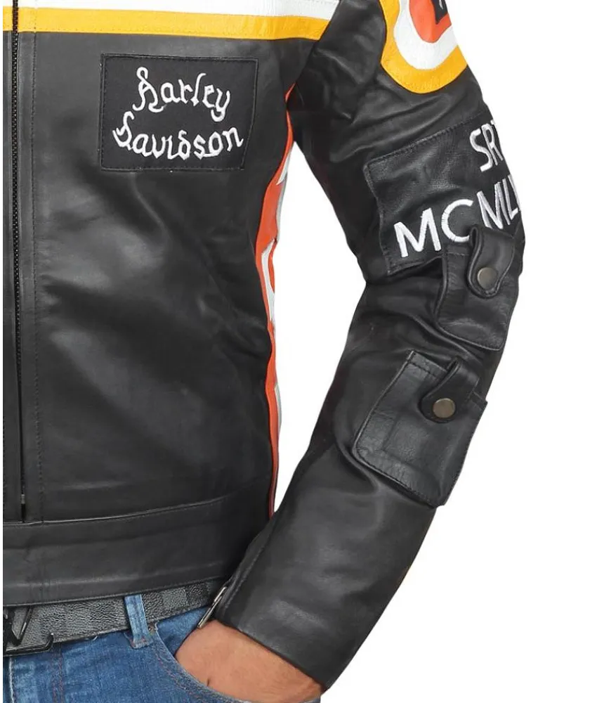 HARLEY DAVIDSON VINTAGE BIKER MOTORCYCLE LEATHER JACKET - TG-001