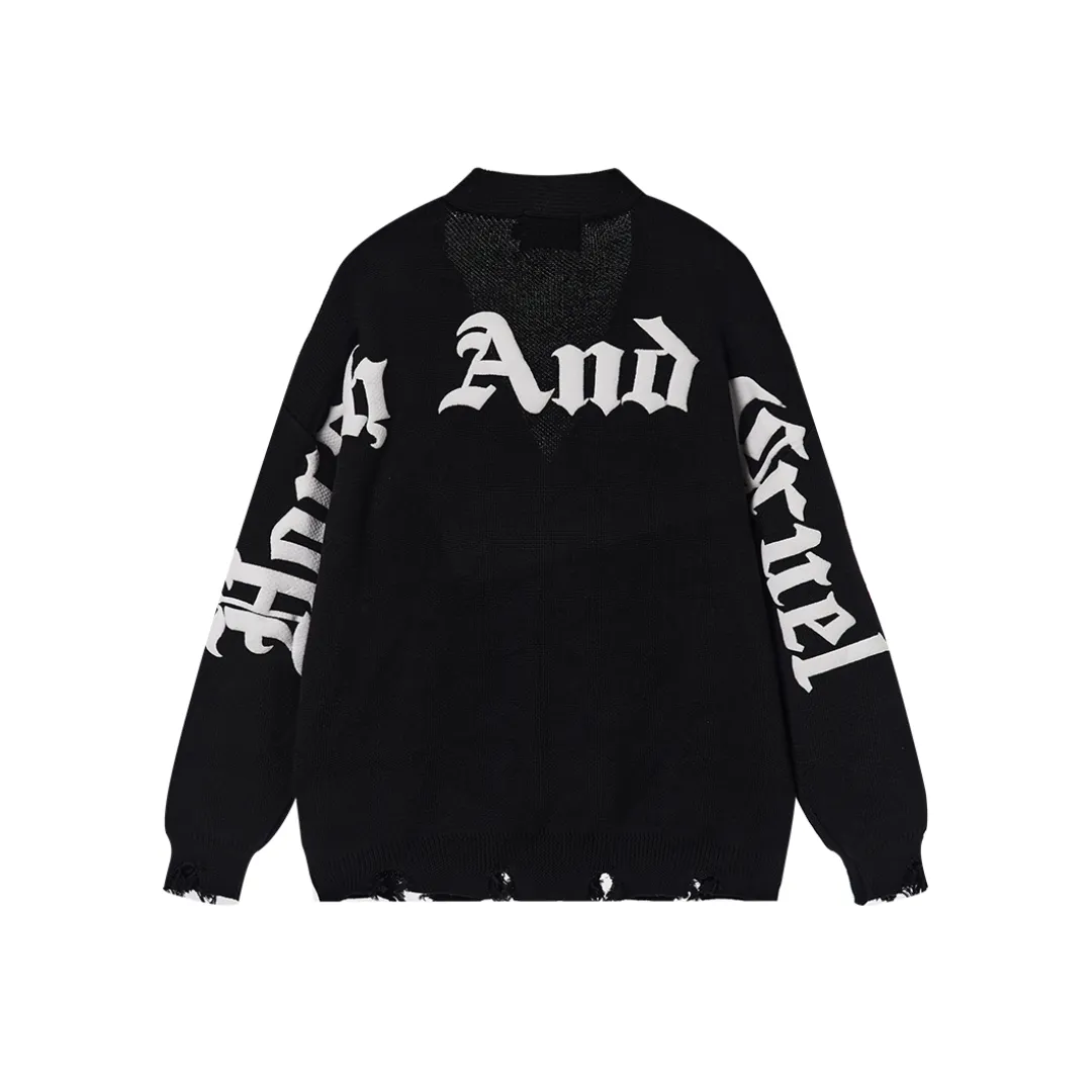 H/C Gothic Logo Printed Cardigan