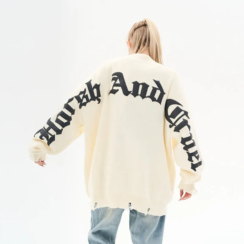 H/C Gothic Logo Printed Cardigan