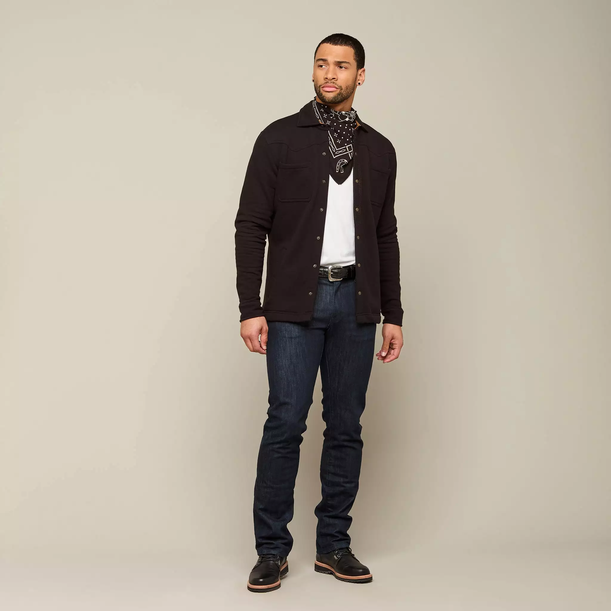 Heavy Fleece Shirt Jacket :: Black