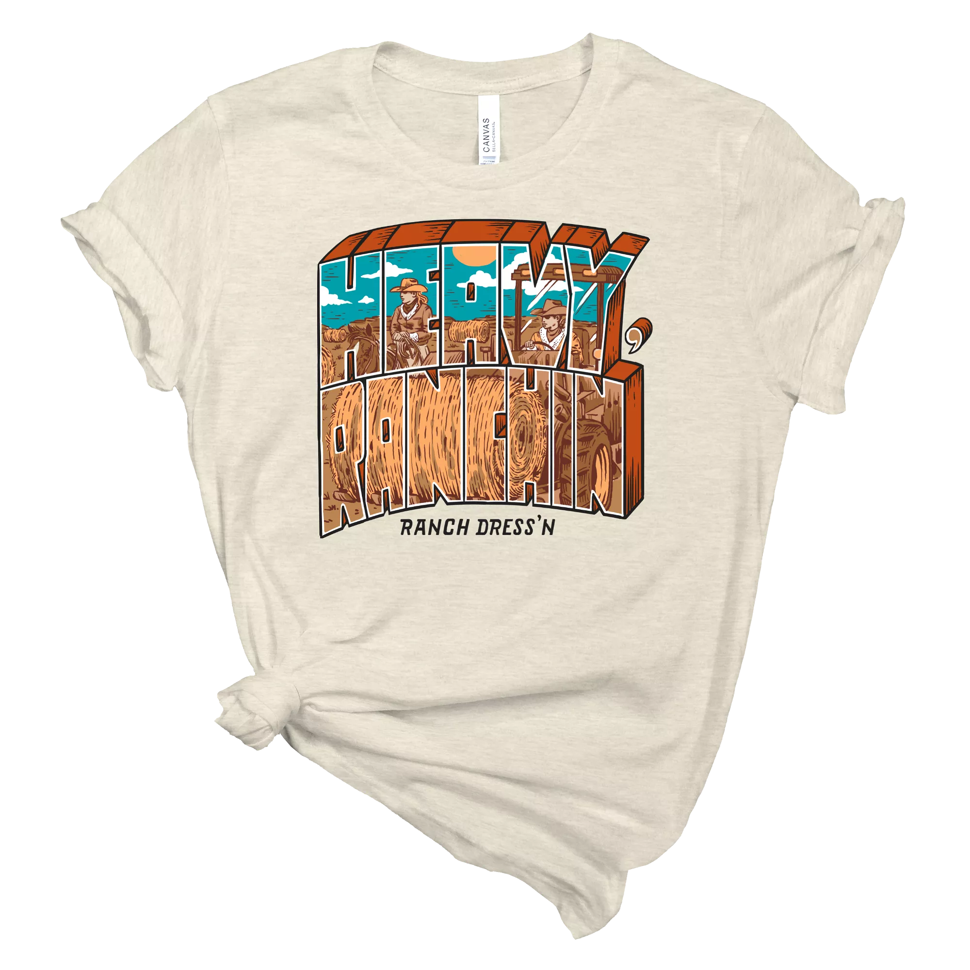 HEAVY RANCHIN' - NATURAL TEE