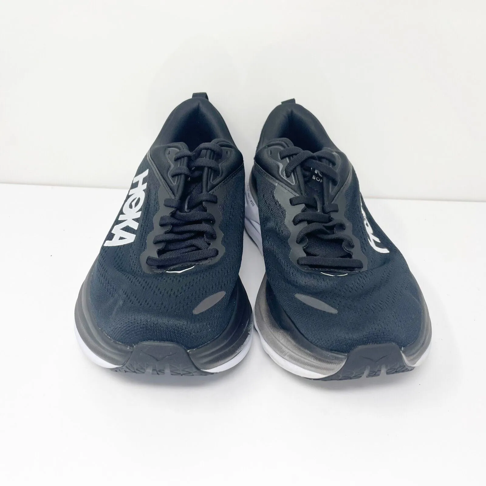 Hoka One One Womens Bondi 8 1127954 BWHT Black Running Shoes Sneakers Size 8.5 D