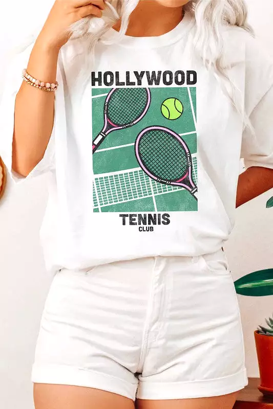 HOLLYWOOD TENNIS CLUB GRAPHIC TEE PLUS SIZE