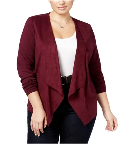 I-N-C Womens Faux Suede Cardigan Sweater