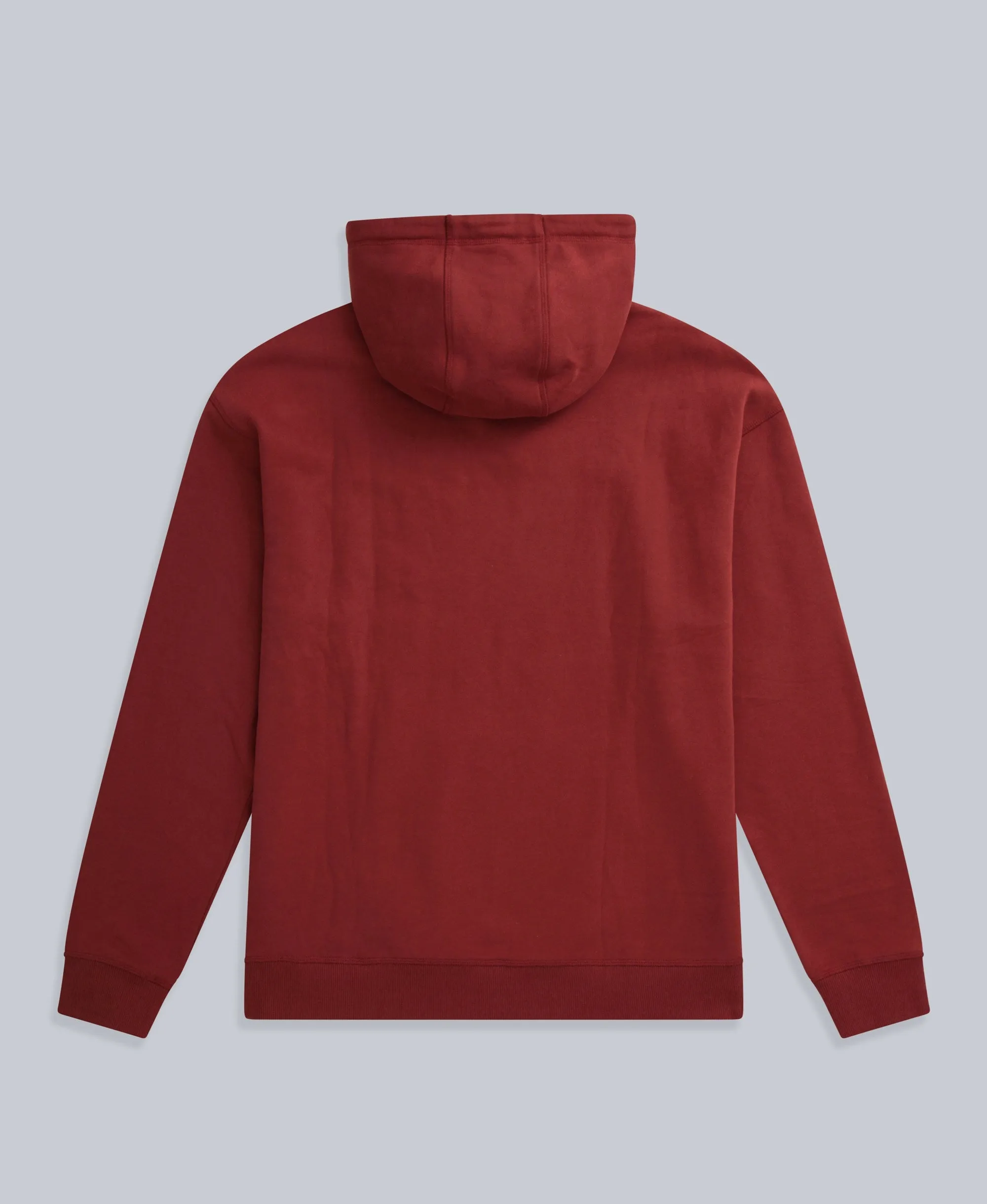 Icon Mens Drop Shoulder Hoodie - Dark Red