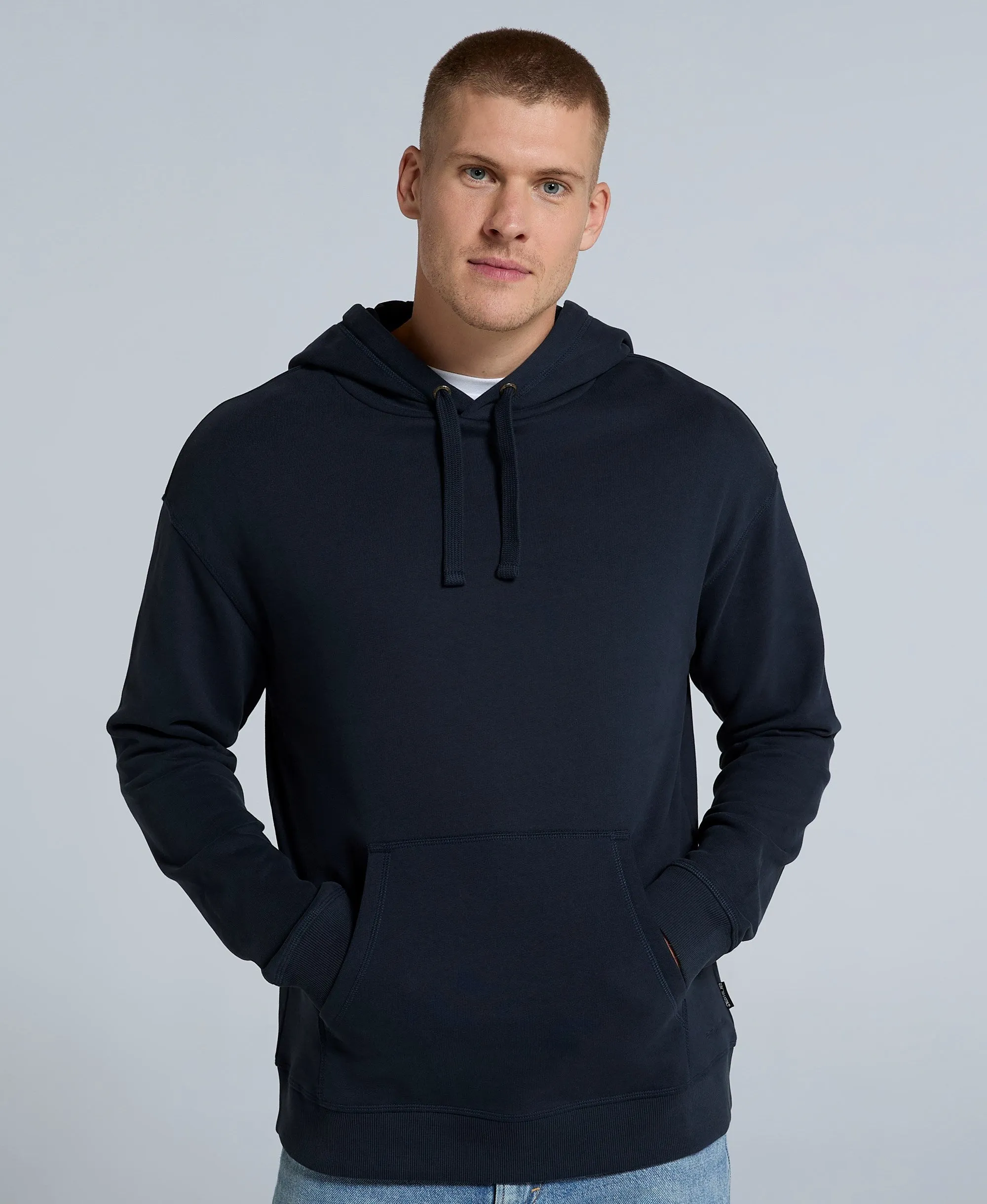 Icon Mens Drop Shoulder Hoodie - Navy