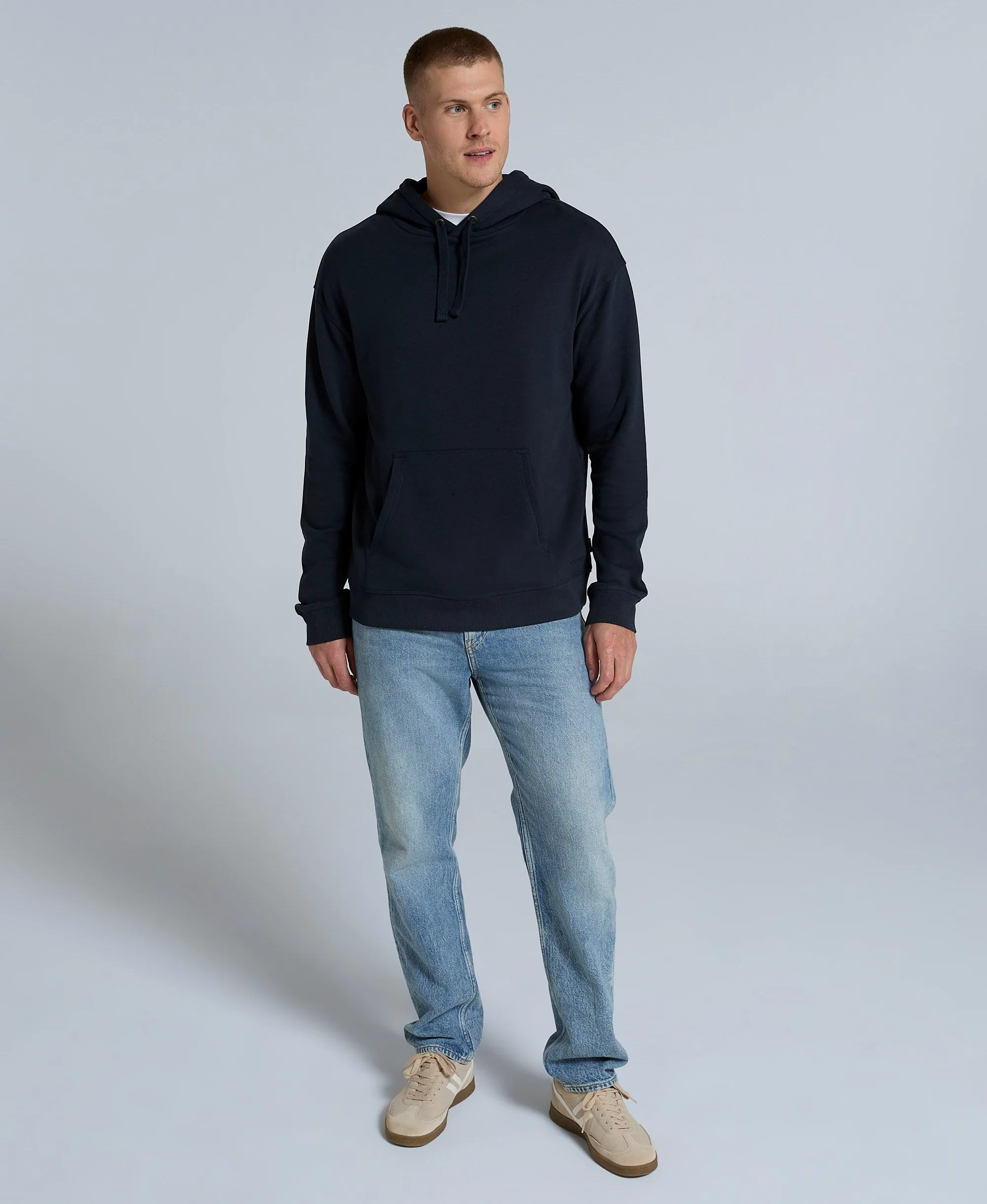 Icon Mens Drop Shoulder Hoodie - Navy