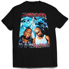 In Memory Pac and Biggie Vintage Mint Black Tee