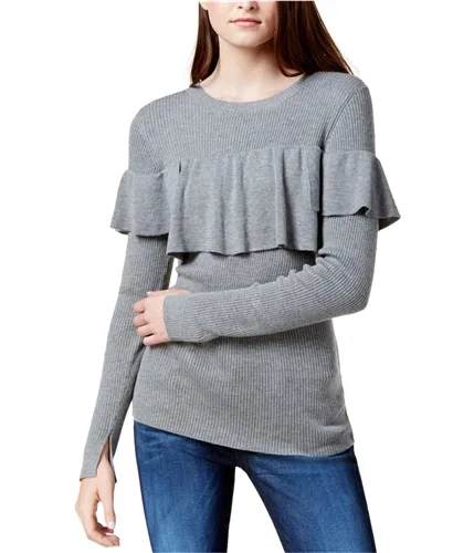 Kensie Womens Flounce Knit Sweater