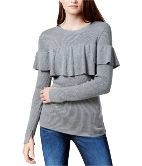 Kensie Womens Flounce Knit Sweater