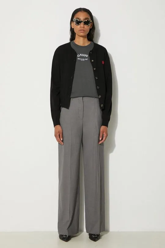 Kenzo wool trousers Cool Wool Wide Pants gray color FE62PA0949RB.97